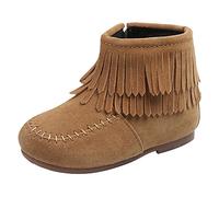 Kids Shoes Size 11 Little Boy Dress Shoes Infant Winter Girls's Boots Toddler Fringe Tassel Ankle Boots Baby Snow Boots Warm Shoes 1#Brown