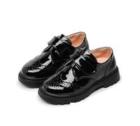 Kids Shoes Solid Color Ankle Strap Breathable Footwear Soft Sole Leather Loose Fit Casual Flat Low Heal Footwear Non-Slip Sole Outdoor Student Uniform Shoes