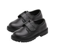 Kids Shoes Solid Color Ankle Strap Breathable Footwear Soft Sole Leather Loose Fit Casual Flat Low Heal Footwear Non-Slip Sole Outdoor Student Uniform Shoes