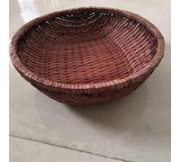 Kids Shooting Accessories Vintage Made Old Straw Basket Container Frame Handmade Vine Willow Knitting Newborn Photography Accessories (Light brown)