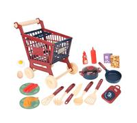 Kids Shopping Cart Play Set with Realistic Kitchen Accessories for Imaginative Role Play and Learning Activities