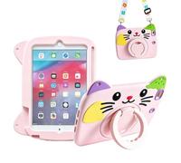 Kids Silicone Tablet Case，Pink：for ipad 10.2inch/air 2019/pro 10.5 | 360° Rotating Stand, Pencil Holder, Shoulder Strap, Shockproof Cover, Girls Boys Children Women