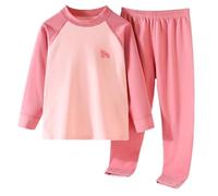 Kids Silk Pyjamas Sets Girls Boys Long Sleeve Casual Satin JS Sets Cotton Silky Warm Plush Tops Bottoms Soft 2 Pcs Nightwear Children Fall Sleepwear Outfits (Red, 16-17 Years)