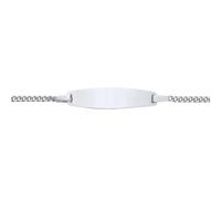 Kids Silver Curb Chain Oval Bar Identity ID Bracelet 5 + 1 inch - ID48 Jewelco London White One Size