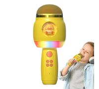 Kids Singing Microphone, Wireless Cartoon karaoke microphoness with Led Lights, Portable Mic Speaker, Fun Singing Toy for Children and Adults, 7.6x3.15x3.15 inches