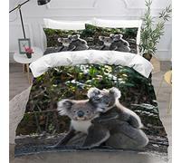 Kids Single Duvet Cover Set Girls Boys Bedding Two Koalas Duvet Cover Set Microfiber 3D Printed Animal Bedding Single Bed Breathable Teenage Teens Bedding summer