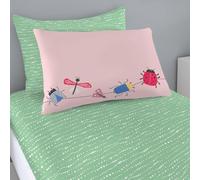 Kids Single Fitted Sheet Set - Ladybug Bedding For Childrens & Toodlers - Soft & Comfortable Polka Dot Bed Sheets For Kids Room - Easy Care Sheet Set ( 1 Fitted Sheet + 1 Pillowcase )