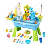 Kids Sink with Running Water | Electric Battery Powered Water Table Toy Slide,Play Kitchen Toys - for Kids Aged 1-5 Role Play Daycare Preschool Nursery Backyard Kindergarten
