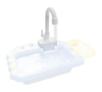 Kids Sink with Running Water, Play Sink with Running Water Circulated Faucet Toddler Kitchen Toys with Dish Drainer Electric Summer Kids Toys, 5.5x10.2x3", NoBattery