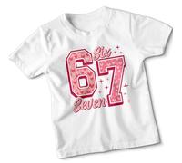 Kids Six Seven Sixth Seventh Birthday Age Milestone Tshirt Cute Number Celebration Tee 9-11 Years White