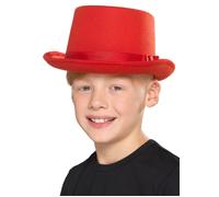 Kids Size Circus Clown Red Top Hat