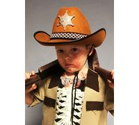 Kids Size Walking Dead Style Brown Sheriff Hat Fancy Dress Zombie Hunter Rick