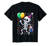 Kids Skeleton Birthday Funny Happy Halloween Bday for Boys Kids T-Shirt