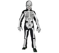 Kids Skeleton Muscle Chest Costume Jumpsuit Halloween Spooky Bones Fancy Dress