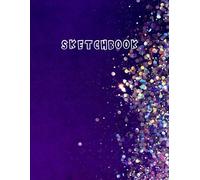 Kids Sketchbook for Drawing: Cute Purple Glitter Effect Cover, Large Blank Sketch Book for Boys & Girls Ages 4-12 | Kawaii Notebook for Drawing, ... Doodling | Sparkling Style Sketching Journal