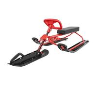 Kids Ski Bike Snow Sledge Sled, Snow Racer Sled SkiSled with Steering Wheel, Load Capacity 100 kg for Kids Teens and Adults,50×120×38cm