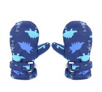 Kids Ski Gloves, Dinosaur Pattern Winter Warm Baby Toddler Gloves Mittens Windproof Waterproof Kids Snow Gloves with Fleece Lining for Boys Girls Skiing Snowboarding Walking (Blue, S: 6-24 Months)