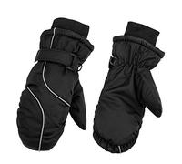 Kids Ski Gloves Waterproof Thermal Winter Snow Snowboard Mittens Warm Dinosaur Pattern Fleece Lined Gloves for Skiing Snowboarding Toddler Girls Boys Age 4-8 Years Old (Black)