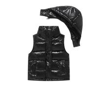 Kids Ski Jacket for Winter Coat Hoody Lightweight Down Jacket Padded Quilted Puffer Coat Windproof Fleece Jackets Full Sleeve Parka Overcoat Warm Casual Packable Ski Outwear 2-14 Years