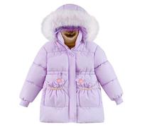 Kids Ski Jacket for Winter Coat Thermal Puffer Coat Waterproof Winter Jackets with Fleece Lining Lightweight Warm Down Coat for Children Toddler Thermal School Coats Padded Travel Clothing 2-10 Years