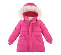 Kids Ski Jacket for Winter Coat Thick Puffer Coats Teens Packable Hoody Padded Down Coats Solid Color Thermal Outwear Windproof Outdoor Softshell Jackets Age 2-10 Years