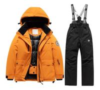 Kids Ski Jacket & Trousers Set, Ski Suits 2 Piece Snowsuit 2 Piece Thickened Jacket + Trousers Children Lightweight Outfit Set Kids Snow Suit Rain Snow Pants Waterproof Windproof