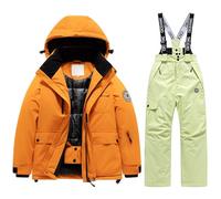 Kids Ski Jacket & Trousers Set, Ski Suits 2 Piece Snowsuit 2 Piece Thickened Jacket + Trousers Children Lightweight Outfit Set Kids Snow Suit Rain Snow Pants Waterproof Windproof