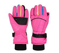 Kids Ski Mittens Waterproof Snow Gloves Child Winter Thermal Mittens Warm Fleece Lined Gloves Outdoor Skiing Snowboarding Girls Boys Age 6-10 Years Old