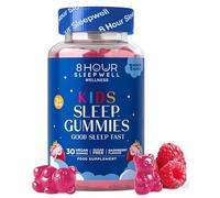 Kids Sleep Gummies | Magnesium, L-Theanine & Vitamin B | 8 Hour Sleepwell | 30 Night-Time Gummies | Vegan & Gluten-Free | Ages 3+ | Relaxation & Sleep Support | 1-Month Supply | Raspberry Flavour