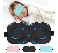 Kids Sleep Mask, 3D Contoured Eye Mask for Sleeping, Soft Sleeping Mask for Kids with Adjustable Strap, Blackout Eye Cover Travel Sleep Mask for Boys & Girls(Blue)