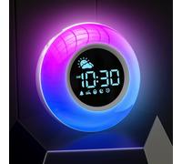 Kids Sleep Training Alarm Clock with 12 Sounds Sound Machine, Wake Up Lamp