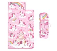 Kids Sleeping Bag,Nap Mat with Removable Pillow & Blanket Toddler Nap Mat