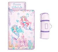 Kids Sleeping Bag,Nap Mat with Removable Pillow & Blanket Toddler Nap Mat