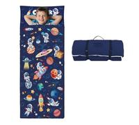 Kids Sleeping Bag-Pillow,Mat and Blanket Included-Comfy Nap Mat for Toddlers Boys,All-In-One Sleepover Bag for Travel Nursery,Gift for Birthday Christmas,Astronaut
