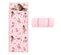 Kids Sleeping Bag-Pillow,Mat and Blanket Included-Comfy Nap Mat for Toddlers Girls,All-In-One Sleepover Bag for Travel Nursery,Gift for Birthday Christmas,Ballet Girl