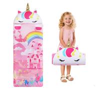 Kids Sleeping Bag with Pillow,All-In-One Nap Mat for Toddlers Boys Girls,Cosy Children Sleepover Bag for Travel Nursery,Gift for Birthday Christmas