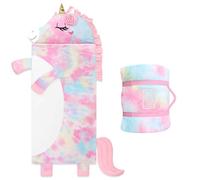 Kids Sleeping Bag with Pillow Warm Plush Roll Up Nap Mat Double Zip Unicorn