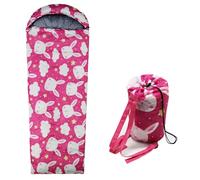 Kids Sleeping Bags - Camping Sleeping Bags with Carry Bag - Compact Sleeping Bag for Hiking, Backpacking 3 Season Warm & Cool Weather, Lightweight Waterproof Outdoor Travel for Boys Girls (Pink-Teen)