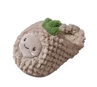 Kids Slip on Slippers Boys Girls Warm Soft Plush Memory Foam House Slippers Big Little Kids Non-Slip Winter Cute Pineapple Pattern Home Shoes for Indoor Outdoor Grey