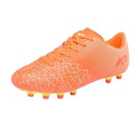 Kids Slippers Boys Outdoor Football Shoes for Firm Ground for Kids, Sporty Football Boots for Boys Girls Training for Toddlers Big Kids, orange, 14 UK