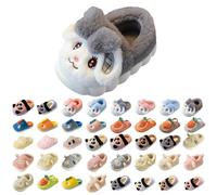 Kids Slippers Cotton Charming Animal Motifs Plush Cotton Lined Slippers Soft Sole Warm Home Non Children's Shoe Anti Slip Sole for Girls Cartoon House Shoe