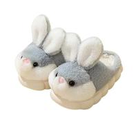 Kids Slippers Girls Cute Rabbit Bunny Slippers Kids Fluffy Slippers Winter Plush Warm House Shoes Soft Anti-Slip Novelty Slippers for Toddler Boys Girls Fall Winter Slippers (Grey, 13 Little Child)