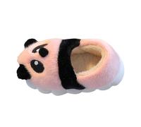 Kids Slippers Panda Plush Indoor Warm House Slippers Cotton Slippers Non-slip Sole For Bedroom Autumn And Winter, Pink, 30.5 EU