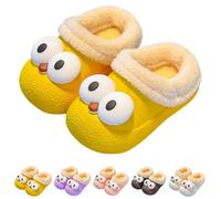 Kids Slippers Plush Lined Waterproof Boys Girls Slippers Winter House Shoes | Kids Fuzzy Warm Funny Sliders Toddler Cute Non-Slip Barefoot Shoes Novelty Indoor Outdoor Sliders