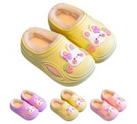 Kids Slippers Plush Lined Waterproof Girls Slippers Winter Warm House Shoes | Toddler Cute Fuzzy Non-Slip Barefoot Shoes Kids Funny Fleece Sliders Novelty Indoor Outdoor Sliders