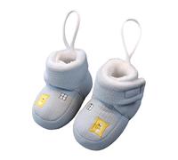 Kids Slippers Size 2 Cotton Shoes Autumn and Winter Plus Velvet Thick Foot Anti Drop Boots Barefoot Baby Shoes (Blue, 4 Infant)