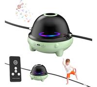 Kids Smart Jump Rope Machine, Electronic Skipping Rope with Remote Control, Bluetooth Music & LED Counter, 10 Adjustable Speeds, Cordless Skipping Ropes Machine for Kids & Adults (B - Green)