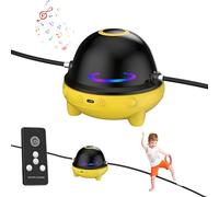Kids Smart Jump Rope Machine, Electronic Skipping Rope with Remote Control, Bluetooth Music & LED Counter, 10 Adjustable Speeds, Cordless Skipping Ropes Machine for Kids & Adults (B - Yelliw)