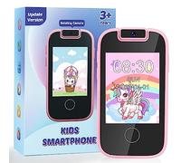 Kids Smart Phone for Girls, Christmas Birthday Gifts for 3 4 5 6 Year Old Girls, MP3 Music Player with Dual Camera, Alarm Clock Kids Toy Phone Learning Toys for Girls Age 3 4 5 6 with SD Card