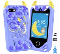 Kids Smart Phone for Girls Gifts - Toddler Christmas Birthday Gift for Age 3 4 5 6 Year Old, Kids Mobile Phone Toy with Touchscreen, Dual Cameras, Learning, Music Player, Games with 32 GB Card (blue)